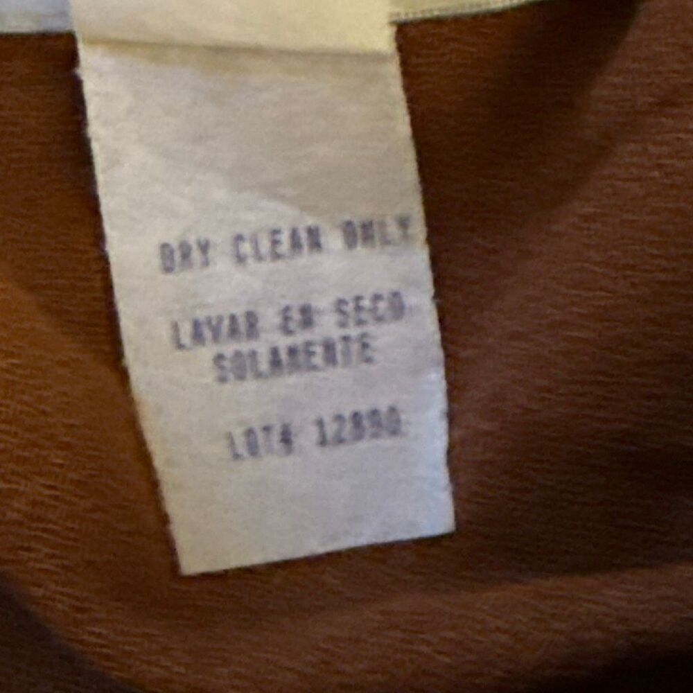 Vintage 90s Danny & Nicole Rust Brown Faux Two Piece Dress Rayon Midi Made in US - Picture 14 of 15
